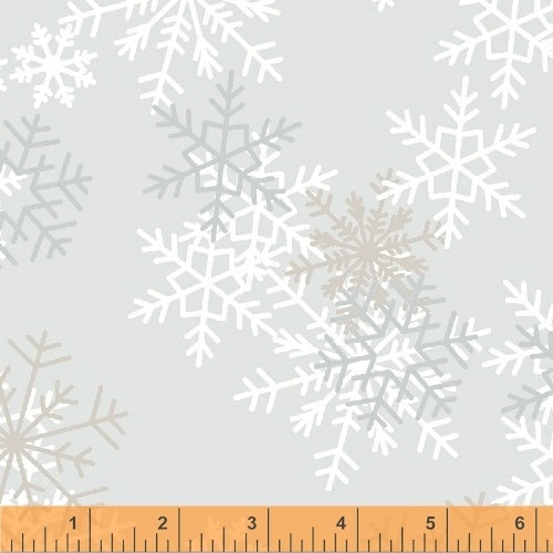 Light Grey Snowflakes 3-Yard Precut 108" Backing