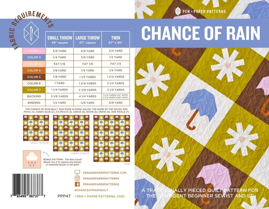 Chance of Rain Quilt Pattern