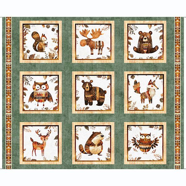 Sage Animal Picture Patches Panel