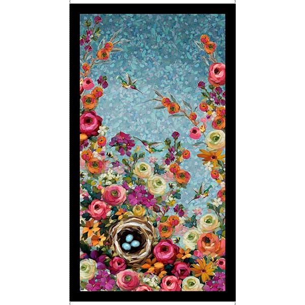 Hummingbird Floral Panel