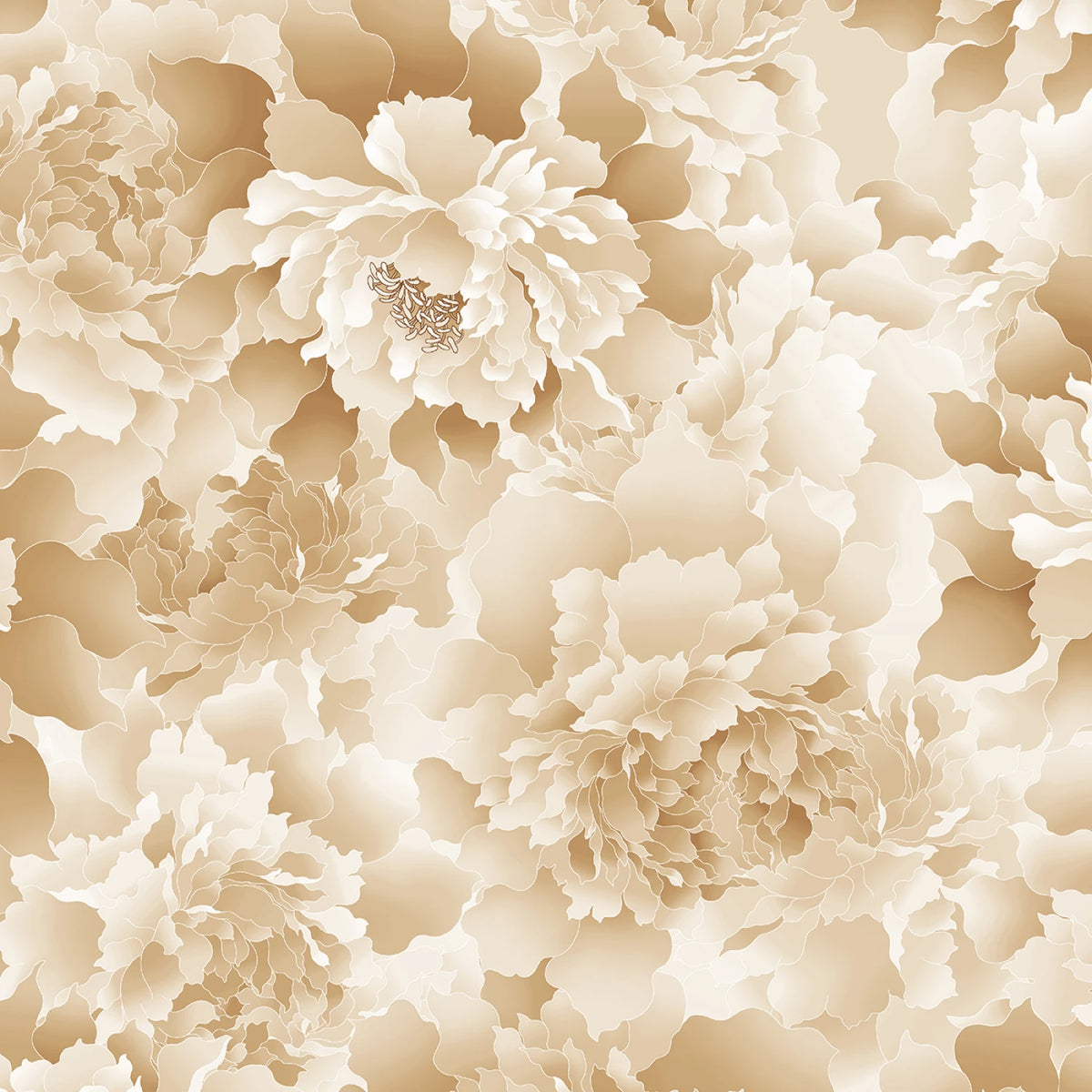 Peony Paradise Tan 3-Yard Precut 118" Backing