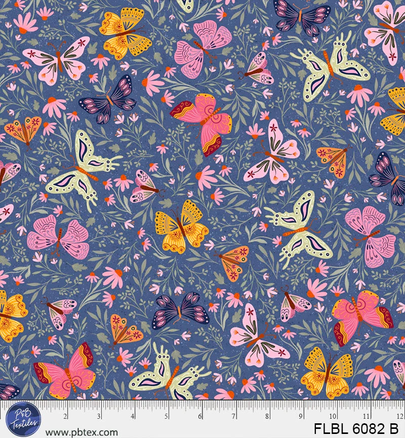 Flutter Blooms Blue Butterflies and Blooms