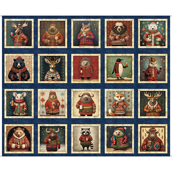 Christmas Party Animal Picture Patches Panel