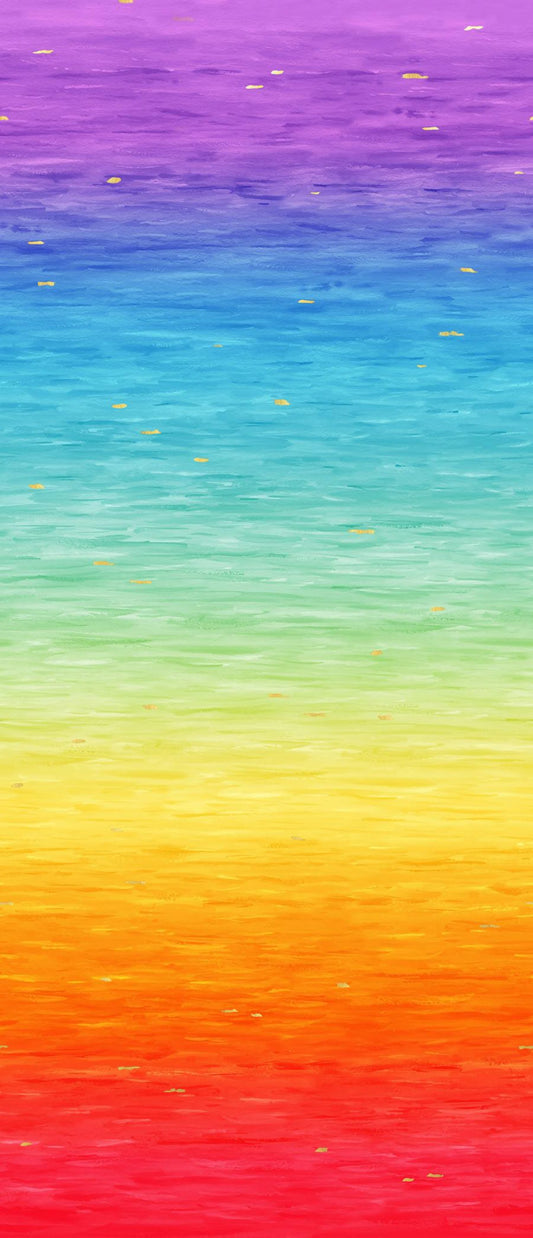 Rainbow Watercolor Ombre 3-Yard Precut 108" Backing