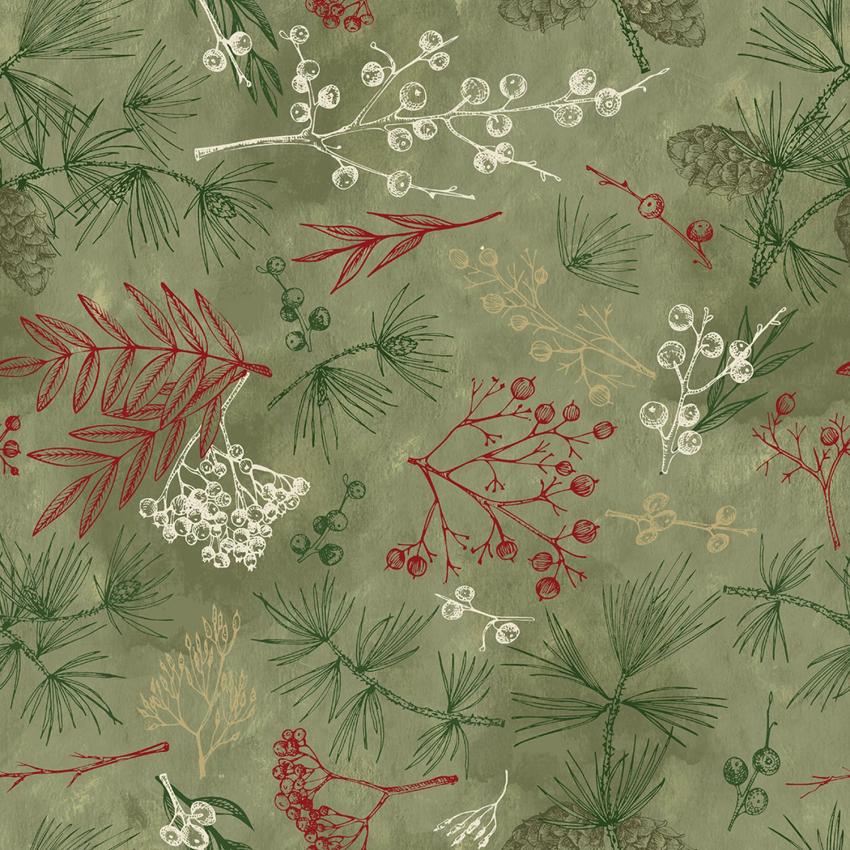 Sage Tree Bits 3-Yard Precut 108" Backing