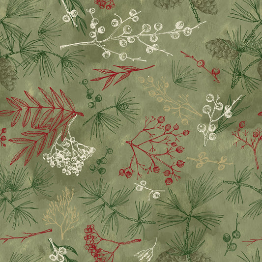 Sage Tree Bits 3-Yard Precut 108" Backing
