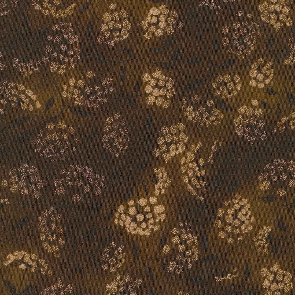 Coffee Flowers 3-Yard  Precut 108" Backing