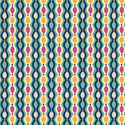 Paradise Birds Chain Blue 3-Yard Precut 118" Backing