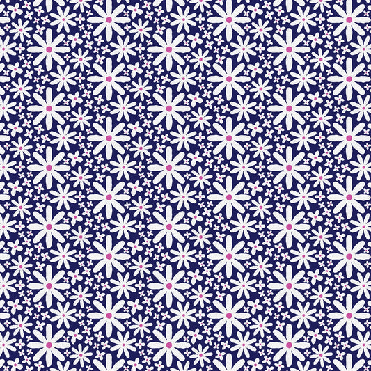 Daisy Toss Dark Purple 3-Yard Precut 118" Backing