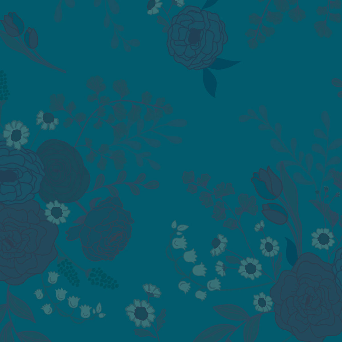 First Blooms Tonal Floral Denim 3-Yard Precut 108" Backing
