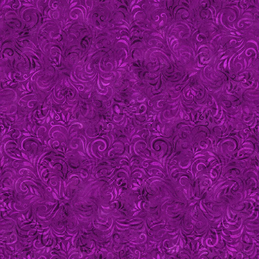 Coloressence Blooming Vine Magenta 3-Yard Precut 108" Backing
