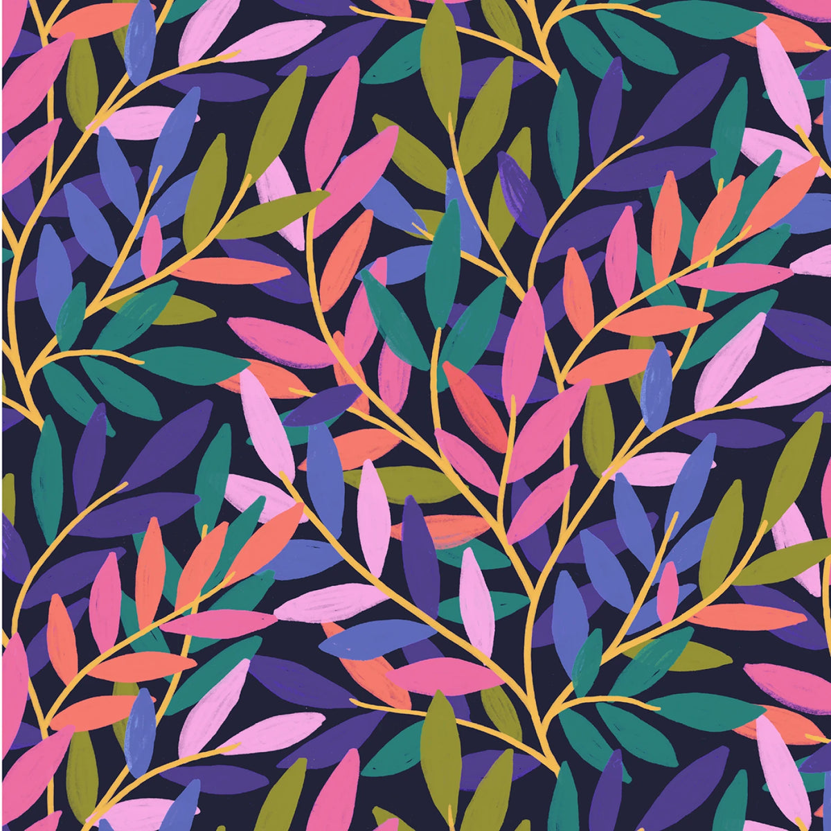 Midnight Twilight Tendrils 3-Yard Precut 108" Backing