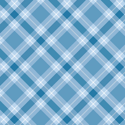 Plaid Light Blue 3-Yard Precut 108" Backing