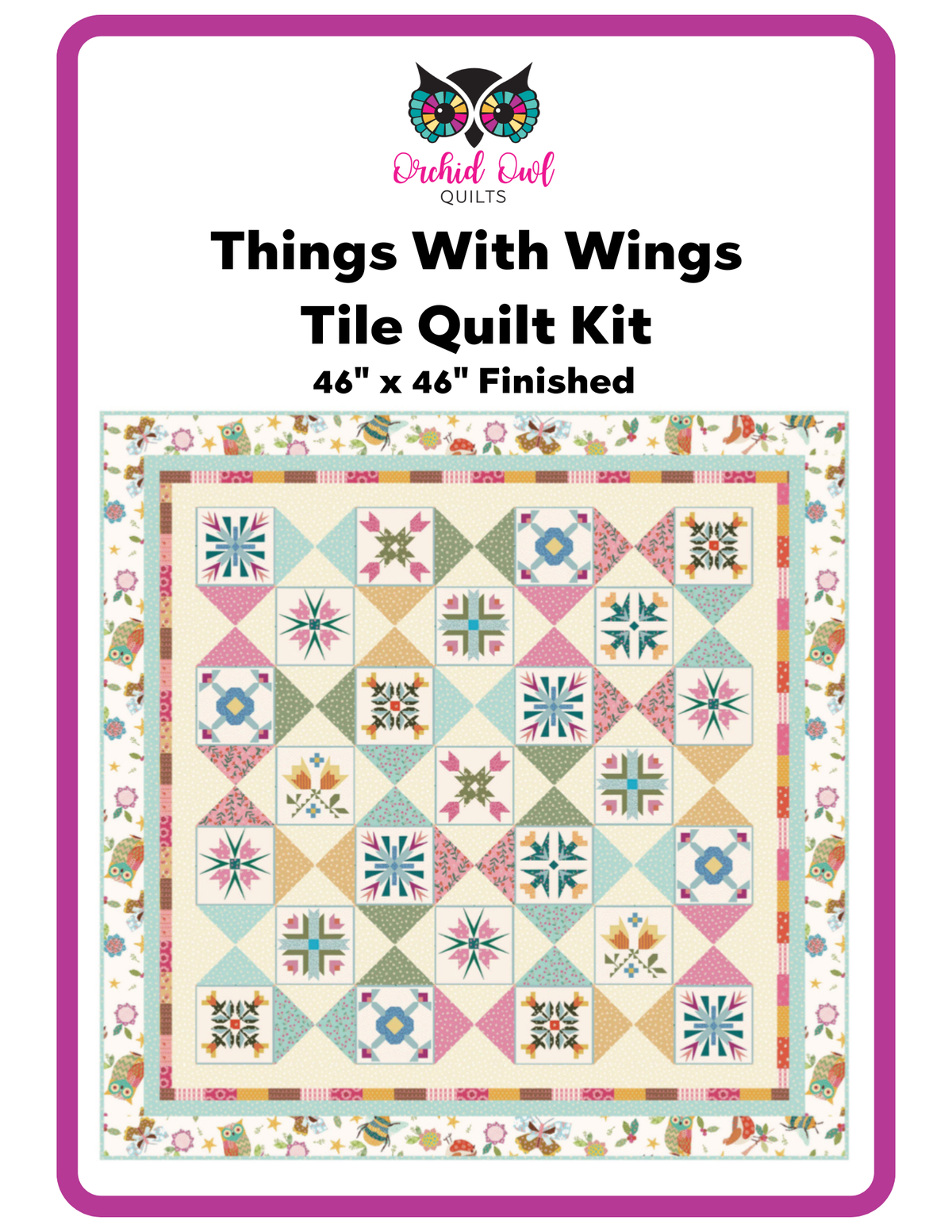 Things With Wings Tile Quilt kit