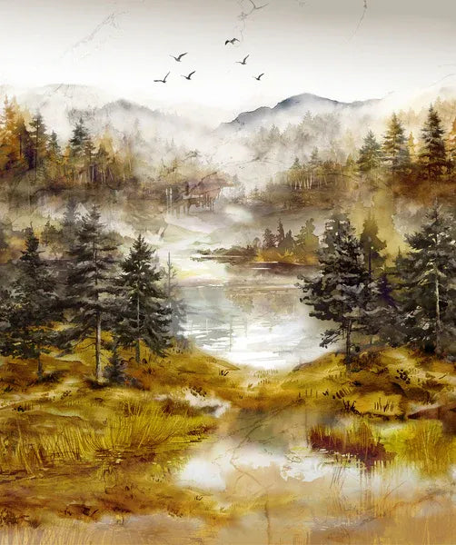 Misty Morning Ochre Multi 3-Yard Precut 108" Backing