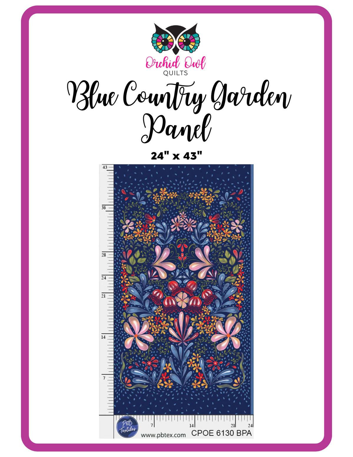 Blue Country Garden Panel