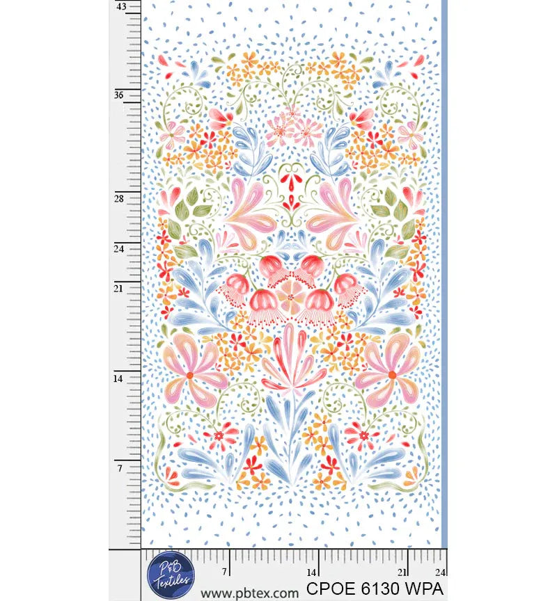 White Country Garden Panel