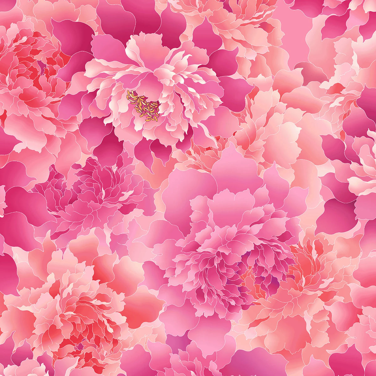 Peony Paradise Pink 3-Yard Precut 118" Backing