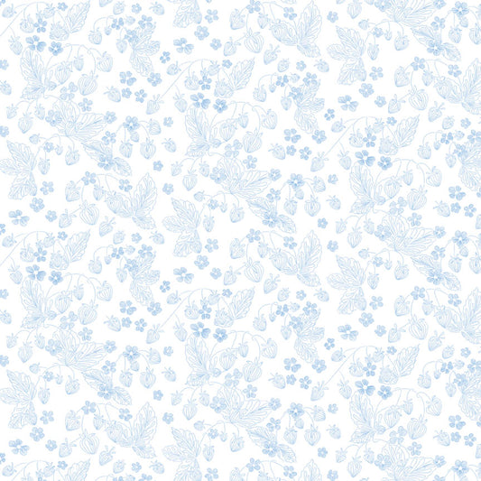 Country Poetry Light Blue Linear Floral
