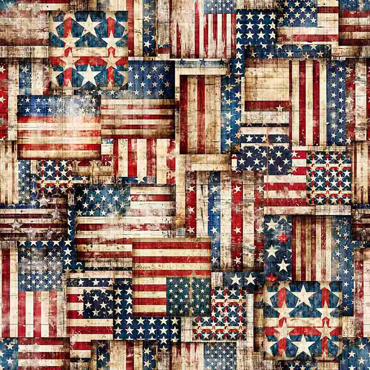Flag Patchwork 3-Yard Precut 108" Backing