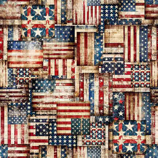 Flag Patchwork 3-Yard Precut 108" Backing