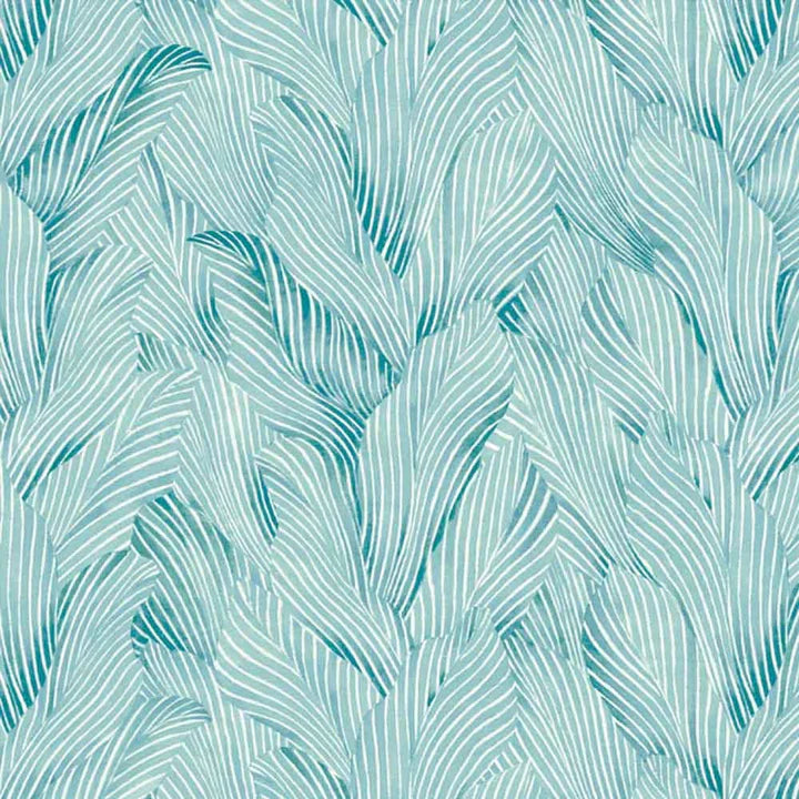 Earth Tone Tonal Leaves Teal 3-Yard Precut 108" Backing