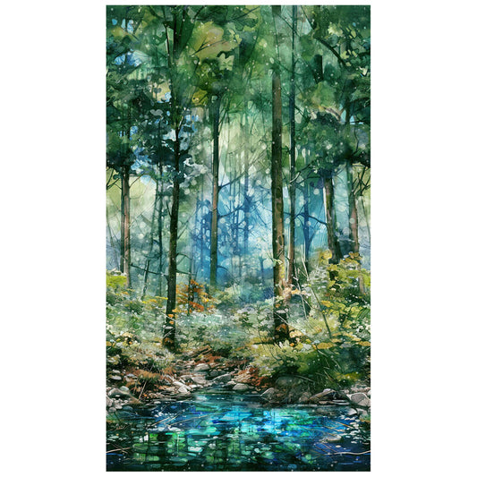 Serenity Springs Green Multi 3-Yard Precut 108" Backing