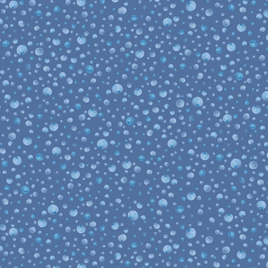 Happy Ocean Life Tonal Bubbles Dark Blue