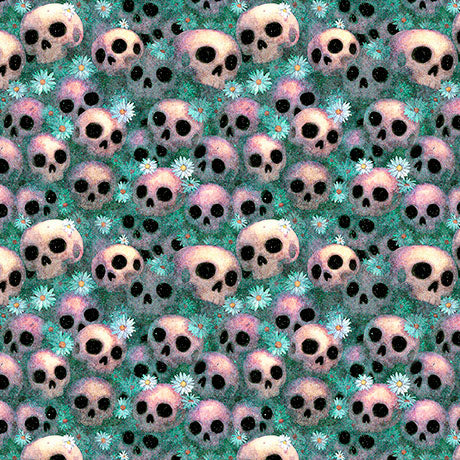 Witchypoo Skulls Teal